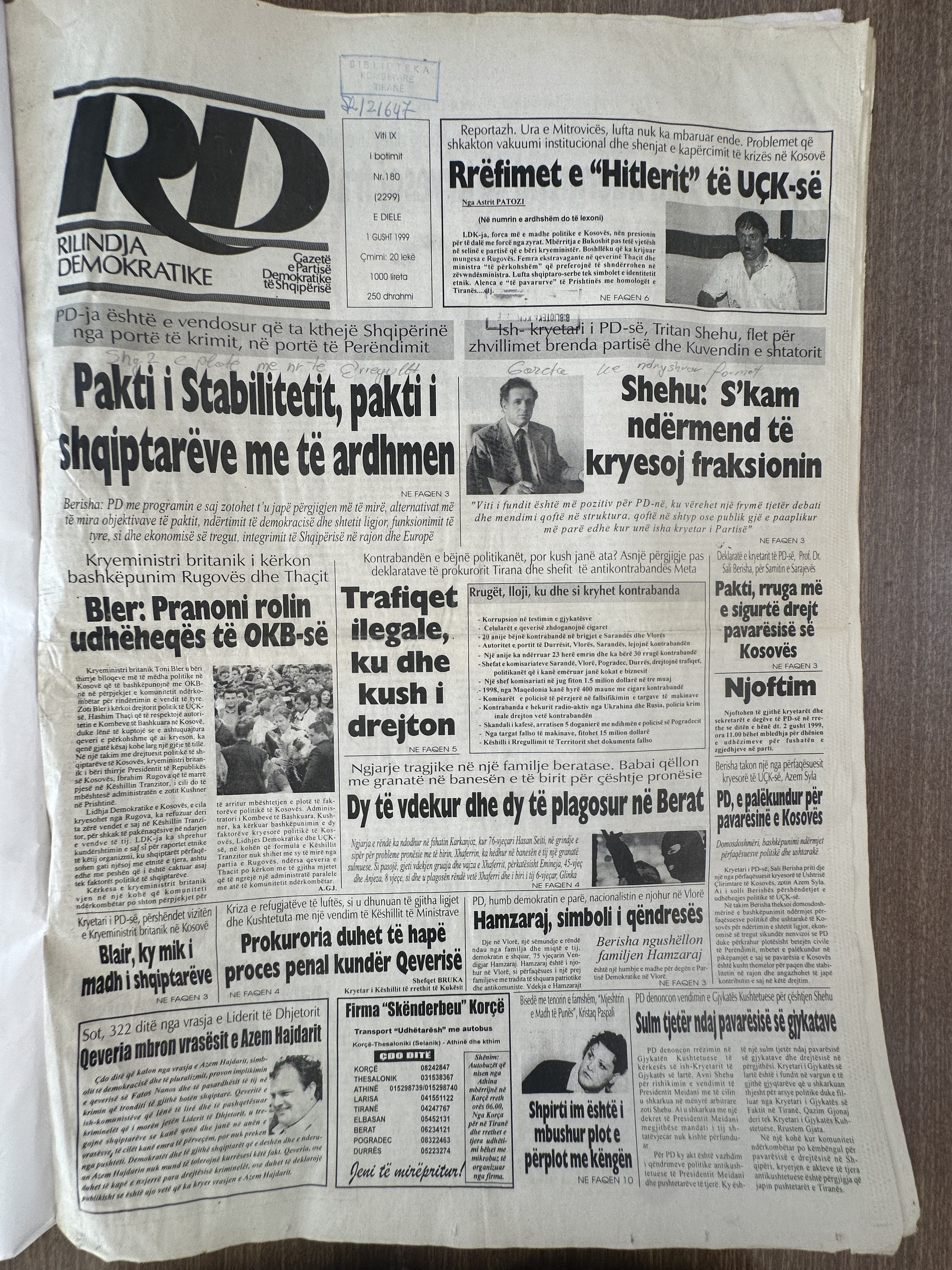 Rilindja Demokratike 1999-08-01